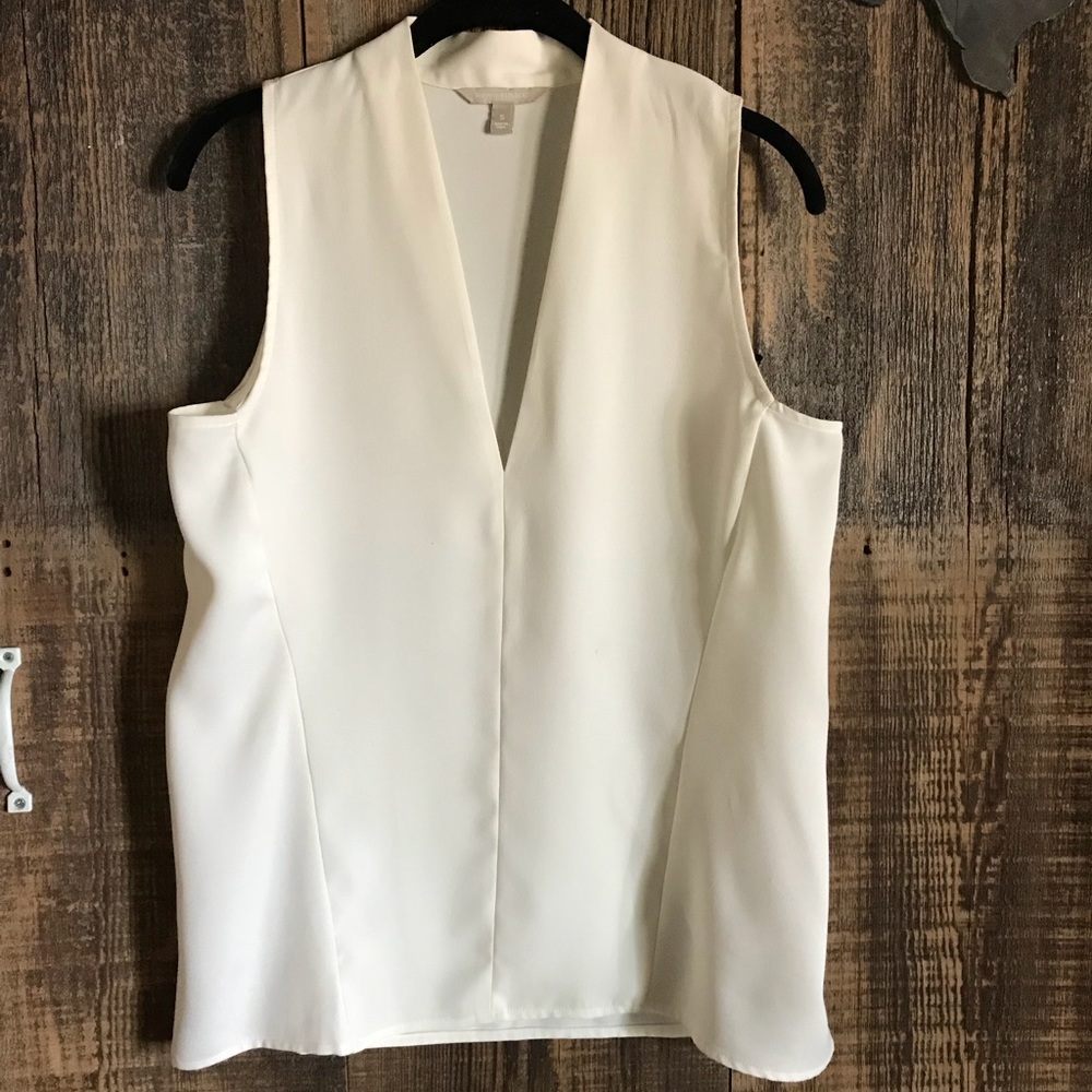 Banana Republic Sleeveless Cream Blouse